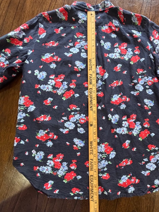 Lauren Ralph Lauren green label silk blend blue floral print button up blouse - Picture 13 of 15